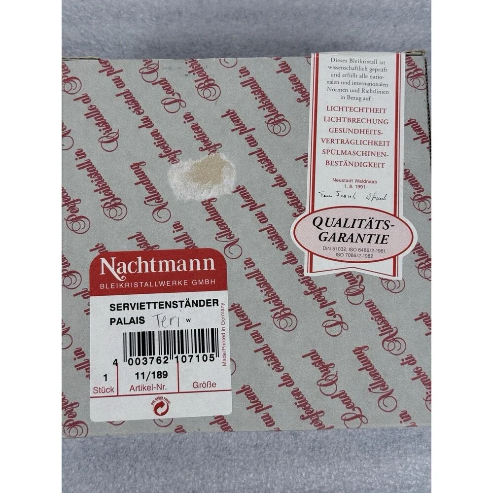 NACHTMANN CRYSTAL SERVIETTE NAPKIN HOLDER NEW  BOXED 3.5